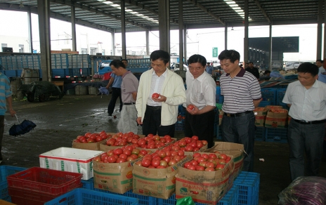 2011年6月嘉興市委常委、市政府常務(wù)副市長蔣唯民一行蒞臨蔬菜市場視察菜籃子供應(yīng)工作