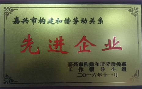 公司喜獲“嘉興市和諧勞動關(guān)系先進(jìn)企業(yè)”榮譽